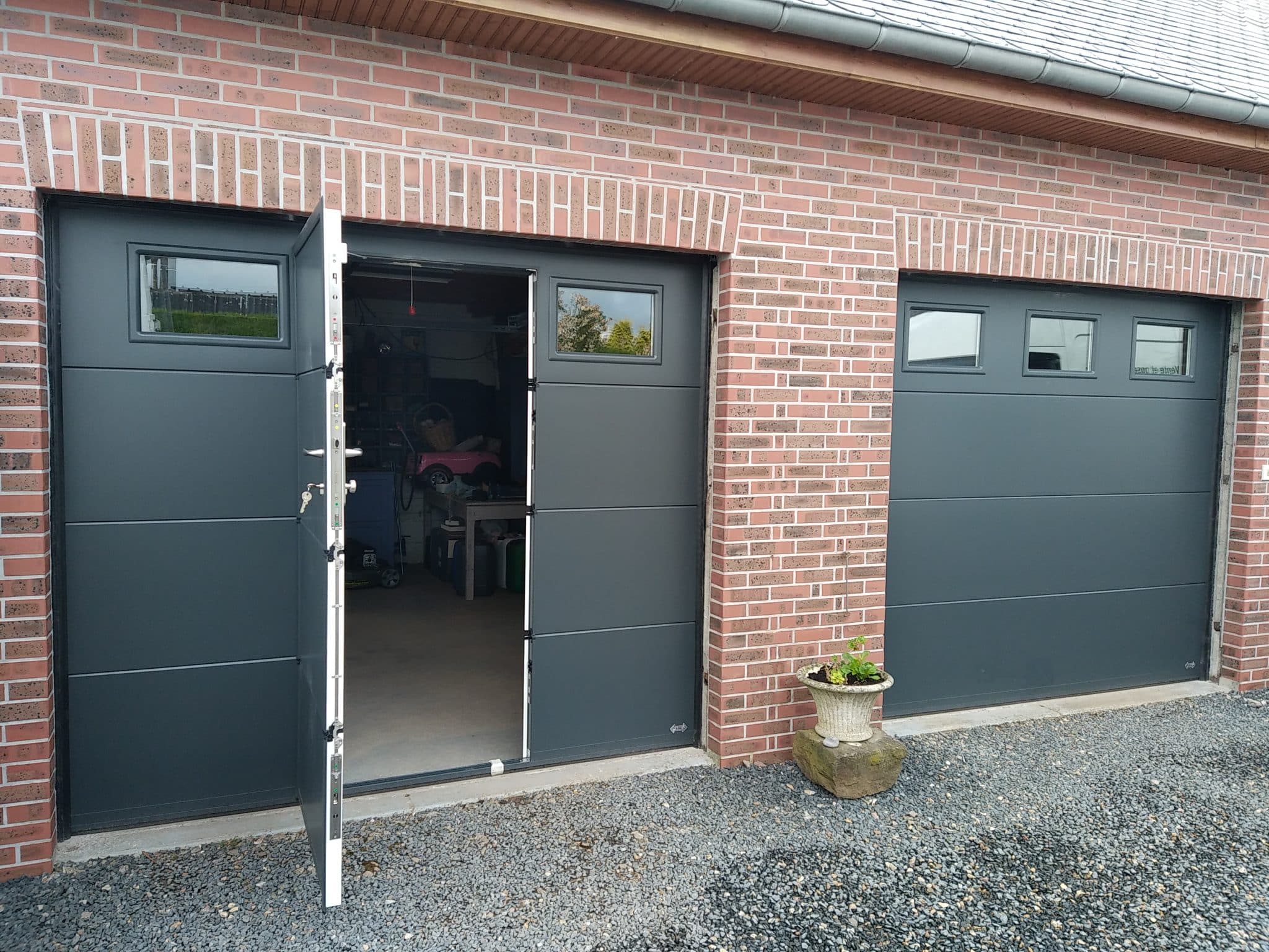 Porte Garage - Buchy - Sectionelle - Portillon intégré